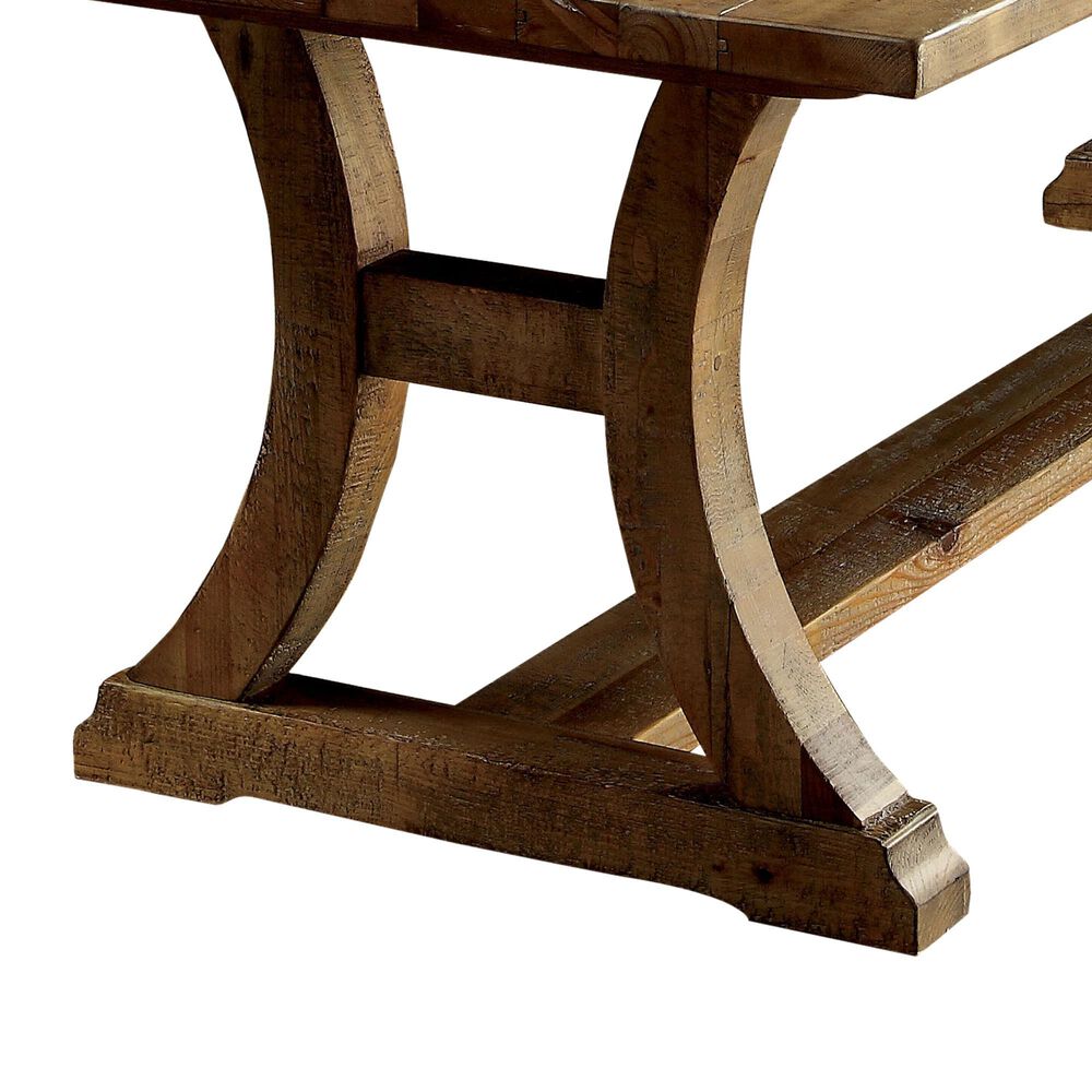 Furniture of America Mcinnis Dining Table in Rustic Pine, , large