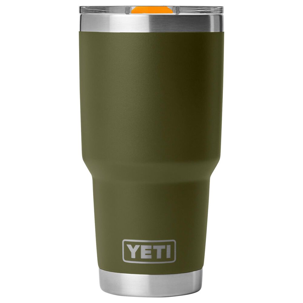 YETI Rambler 30 Oz Tumbler with Color-Blocked MagSlider Lid in Olive and King Crab Orange, , large
