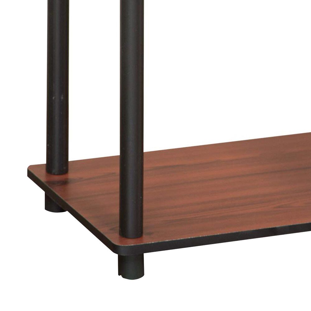 HOMLUX 3-Tier Compact Open Storage Bookshelf in Dark Cherry and Black, , large