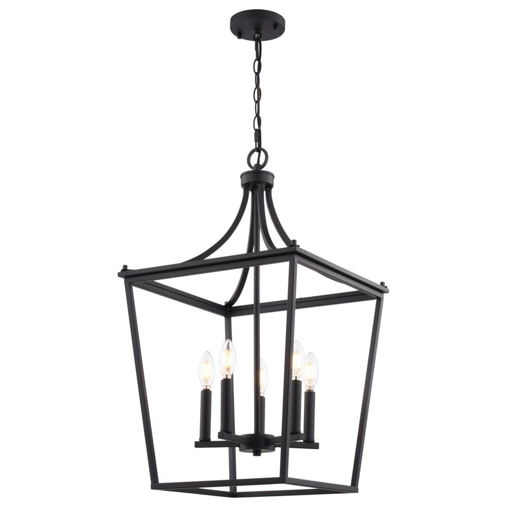 Vaxcel Cottage Grove 5-Light Lantern in Matte Black, , large