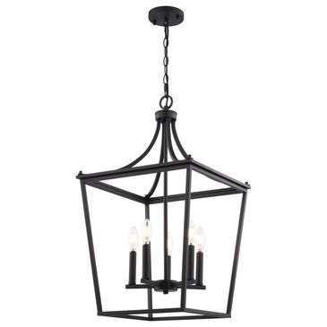 Vaxcel Cottage Grove 5-Light Lantern in Matte Black, , large