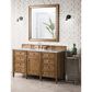 James Martin Vanities Brittany 60" Single Bathroom Vanity in Saddle Brown with 3 cm Arctic Fall Solid Surface Top and Rectangular Sink, , large