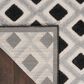 Nourison Aloha Geometric 2" x 6" Black and White Indoor/Outdoor Runner, , large