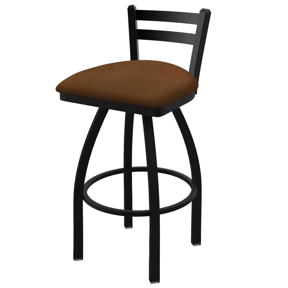 Holland Bar Stool Jackie Low Back Swivel Counter Stool with Black Wrinkle and Rein Thatch Seat, , large
