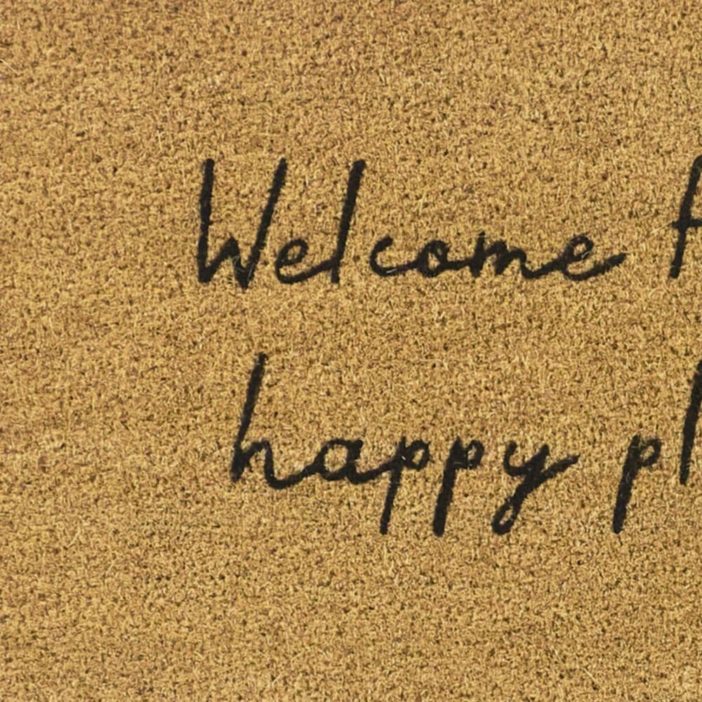 Balta Rugs Welcome to our Happy Place Black 1&#39;6&quot; x 2&#39;6&quot; Door Mat, , large