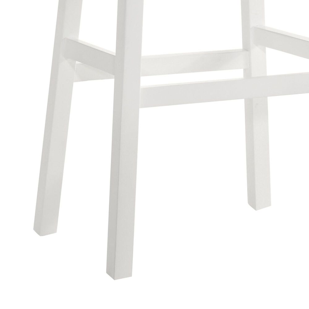 Armen Living Lenon Bar Height Stool in White, , large