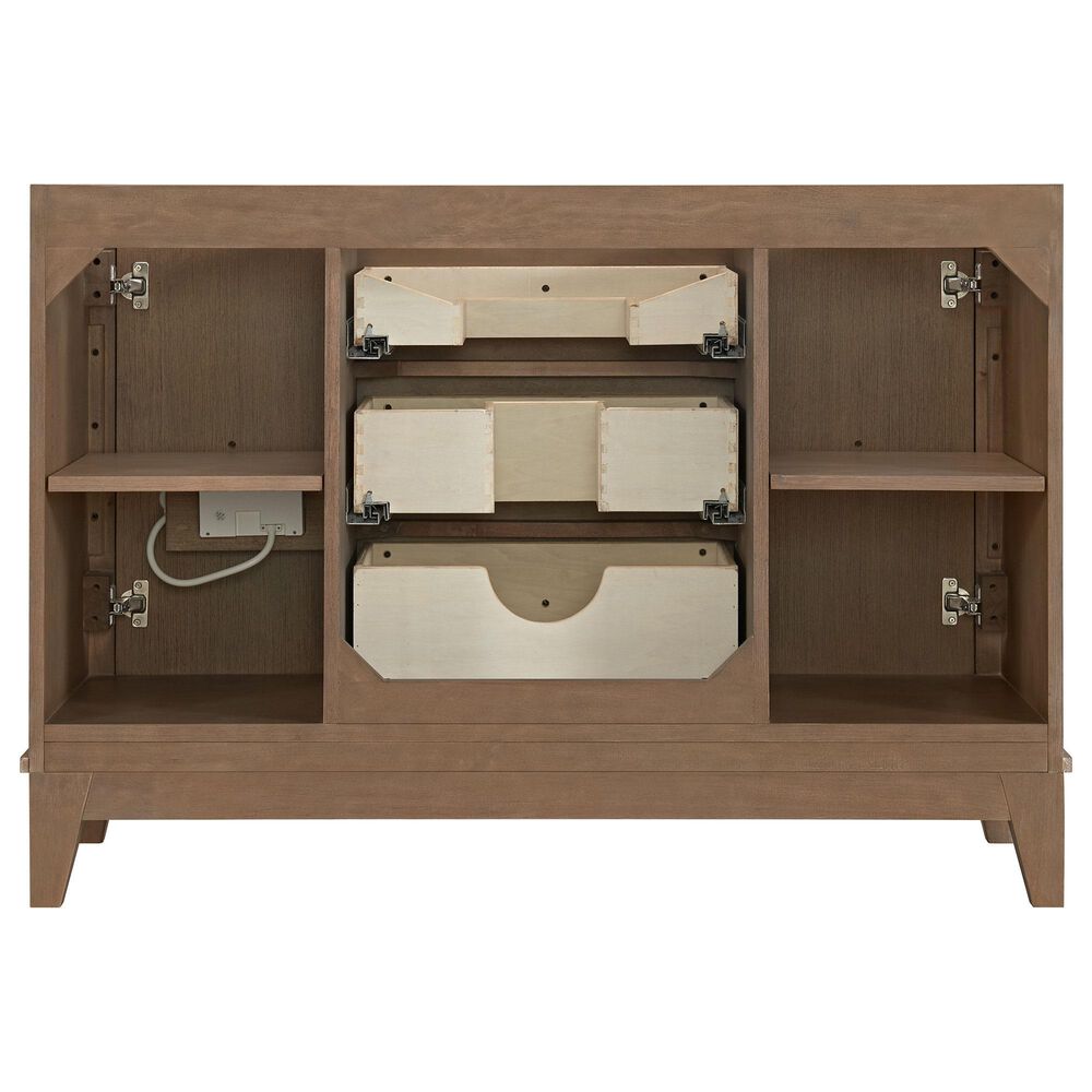 37B Kinsale 48" Single Bathroom Vanity Cabinet in Walnut Drift with White Composite Stone Top and Backsplash, , large