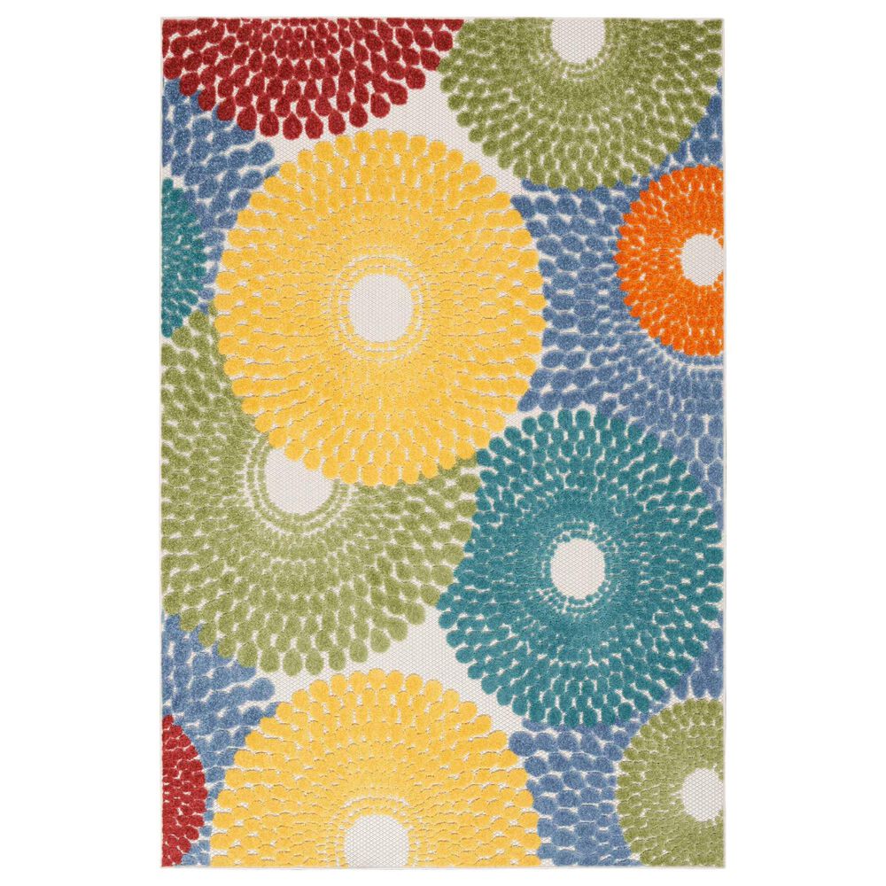 Nourison Aloha Geometric 3"6" x 5"6" Multicolor Indoor/Outdoor Area Rug, , large