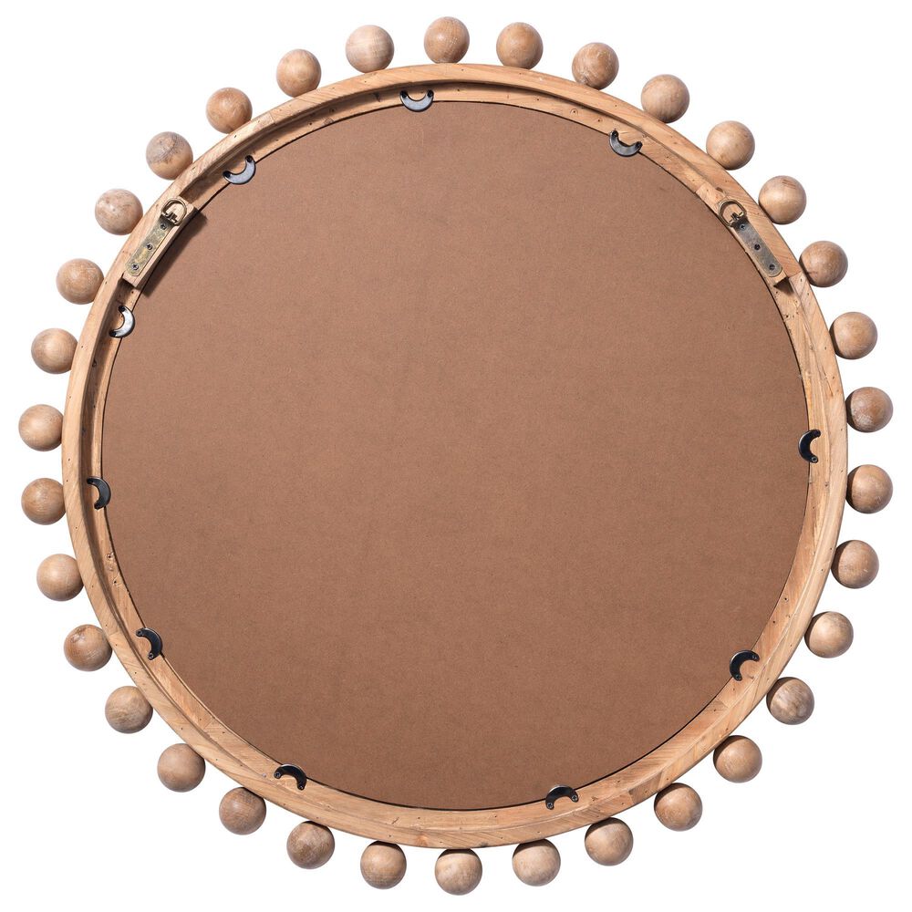 Splendor Living 37" Vernon Round Wall Mirror in Natural, , large