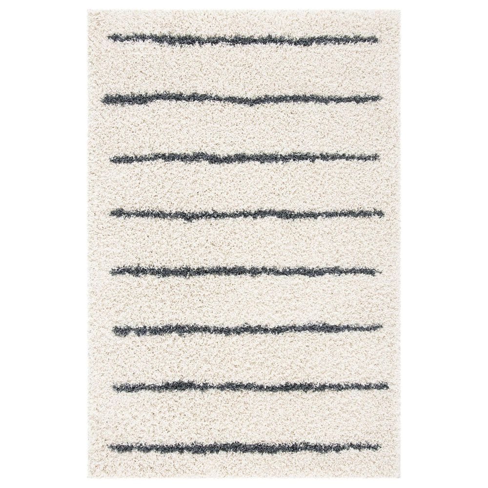 Safavieh Venus Shag VNS604B 11" x 15" Ivory and Dark Grey Area Rug, , large