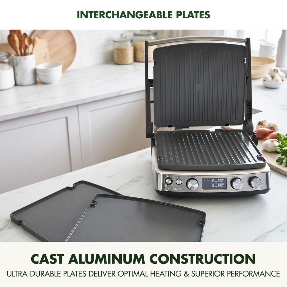 Green Pan Elite 14" Contact Grill and Griddle in Cloud Cream, , large