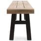 Hearth and Haven Patio Bench with Slat Panel Design in Grey and Natural, , large