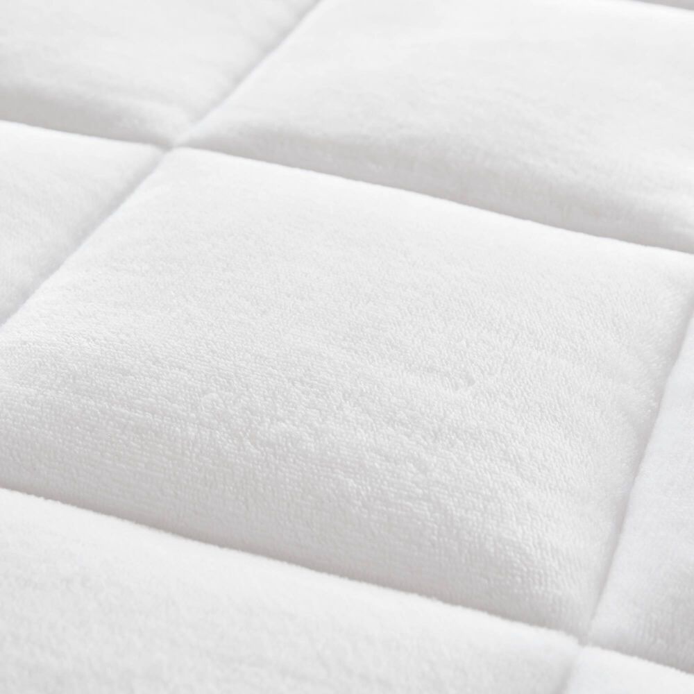 Hampton Park Cloud Soft King Overfilled Plush Hypoallergenic Down Alternative Waterproof Mattress Pad in White, , large