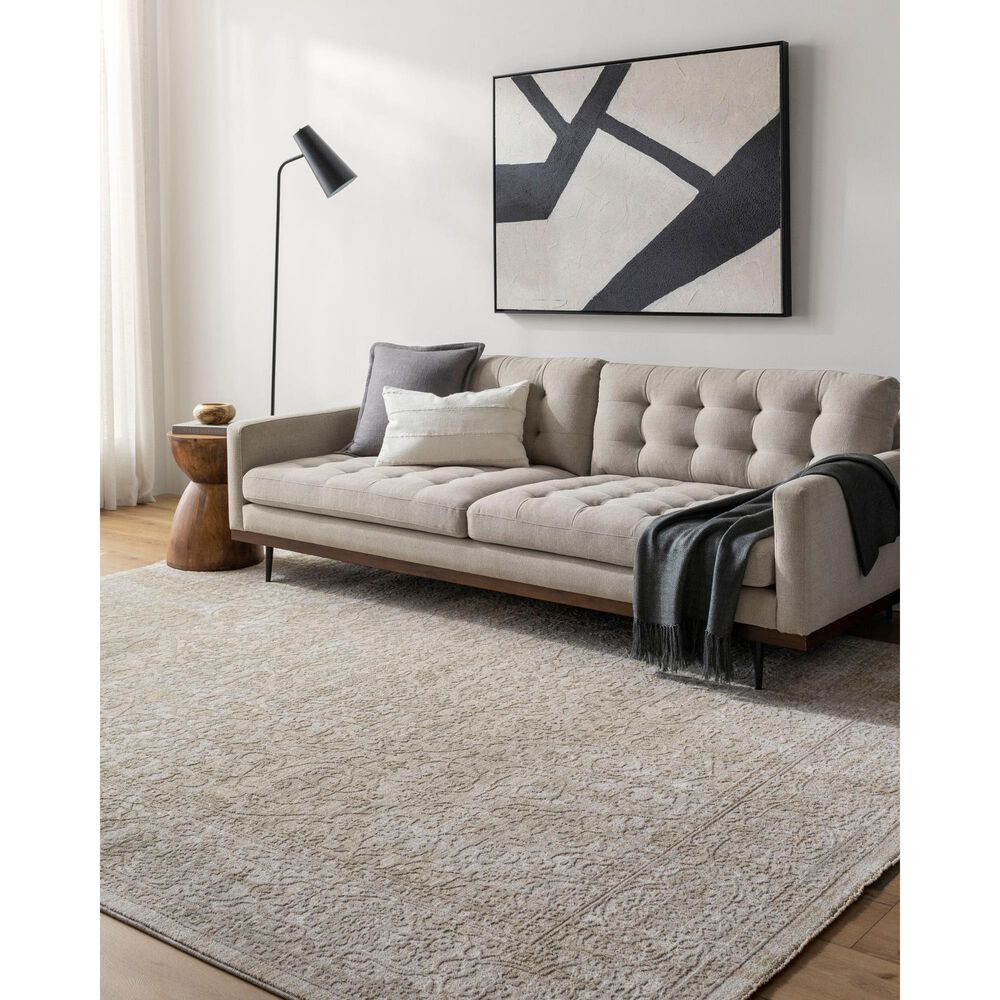 Surya Masterpiece MPC-2322 Medium Gray, Light Gray and Cream 9&#39; x 12&#39;2&quot; Area Rug, , large