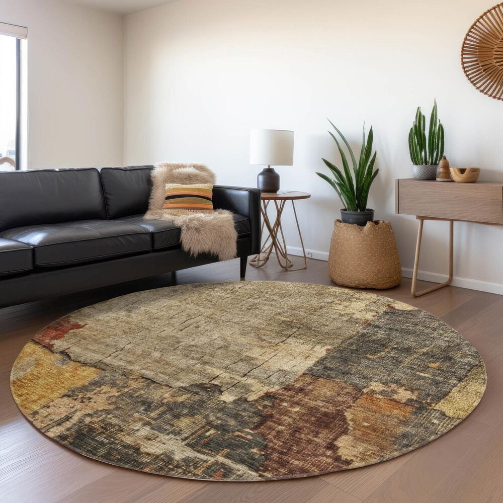 Dalyn Rug Company Nouveau NV9 8&#39; Round Khaki Indoor/Outdoor Area Rug, , large