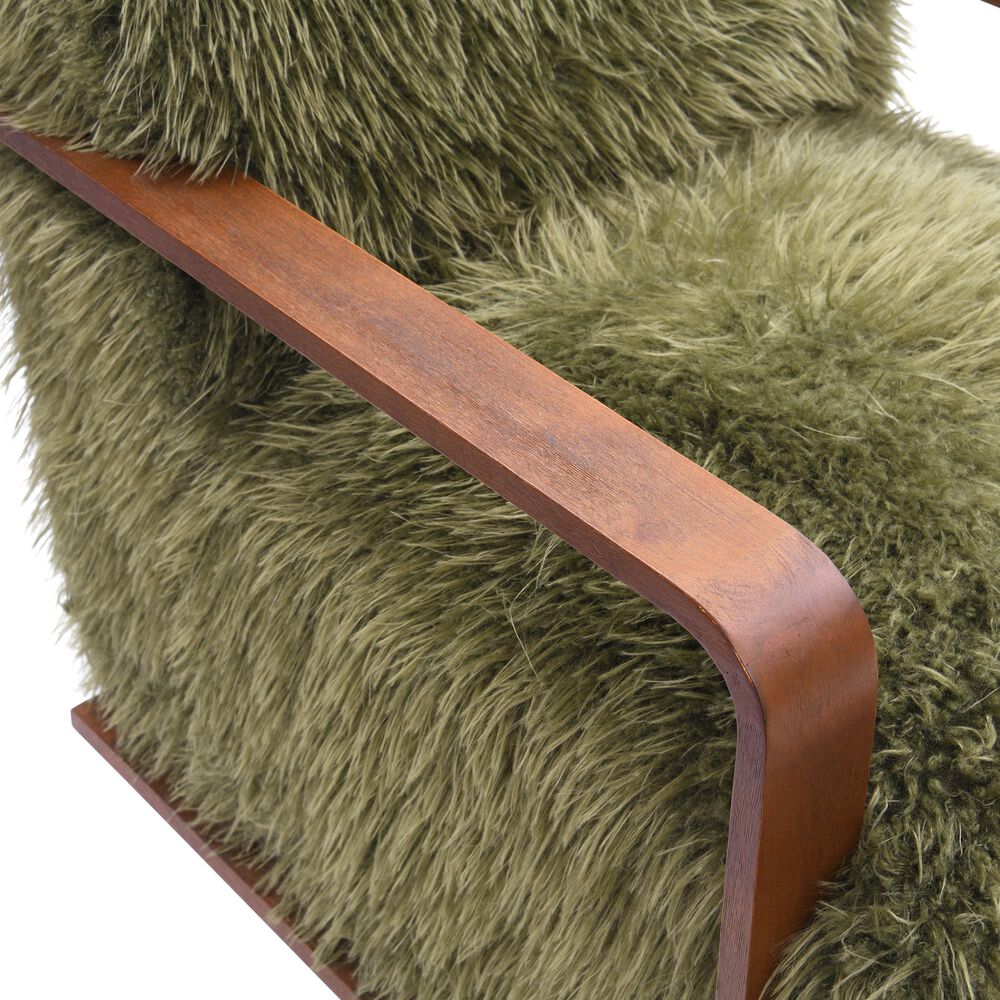 Furniture of America Neyra Long-Haired Accent Chair in Green, , large