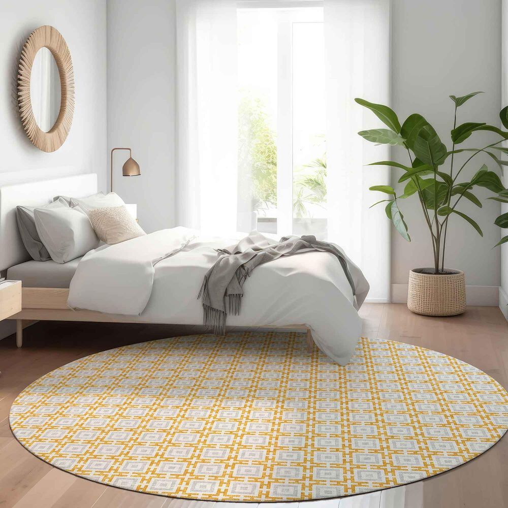 Dalyn Rug Company Marlo 6&#39; Round Gold Indoor/Outdoor Area Rug, , large