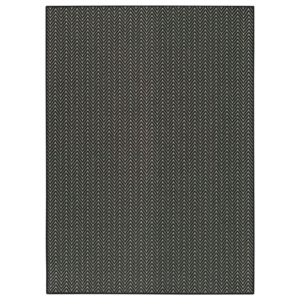 Nourison Horizon HOZ02 Black 6&#39; x 9&#39; Indoor/Outdoor Area Rug, , large
