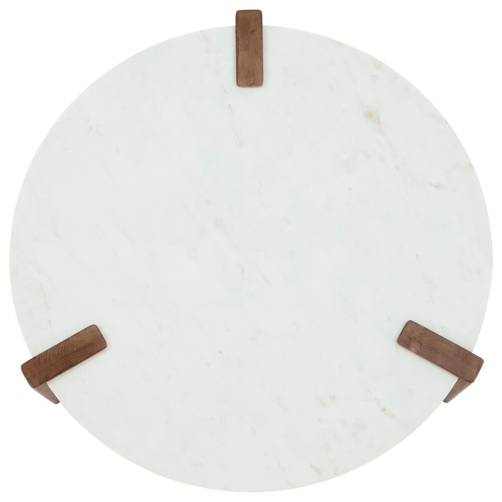 Ashley Isanti 3-Piece Occasional Table Set in White and Light Brown, , large