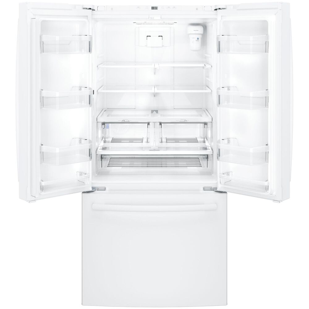 GE Appliances 18.6 Cu. Ft. Counter-Depth French-Door Refrigerator in White, , large