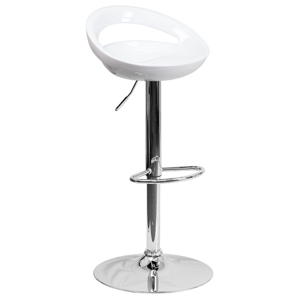Flash Furniture Adjustable Barstool in White, , large
