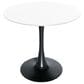 Leisuremod Bristol 27" Round Dining Table with MDF Top in Black and White - Table Only, , large