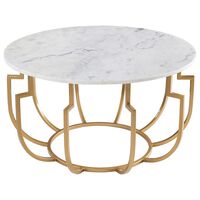 Surya Hendrix Coffee Table in Gold and White Marble