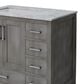 Lexora Home Jacques 36" Left Offset Single Bathroom Vanity in Distressed Grey with 2 cm White Carrara Marble Top and Rectangular Sink, , large