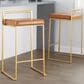 LumiSource Fuji 26" Stacker Counter Stool with Camel Upholstery in Gold (Set of 2), , large