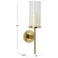 Maple and Jade 23" Single Indoor/Outdoor Wall Mount Candle Holder in Polished Gold and Clear, , large