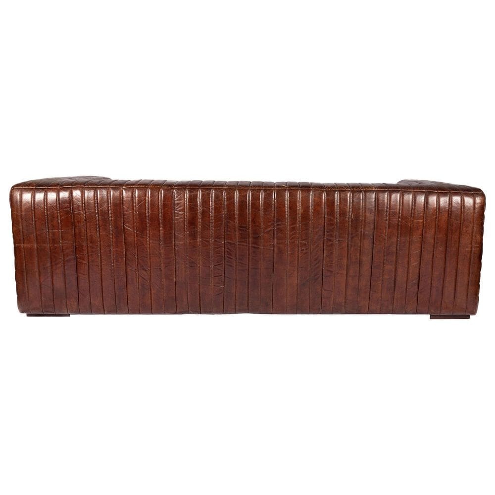 Moe&#39;s Home Collection Castle Leather Stationary Sofa in Cappuccino Brown, , large