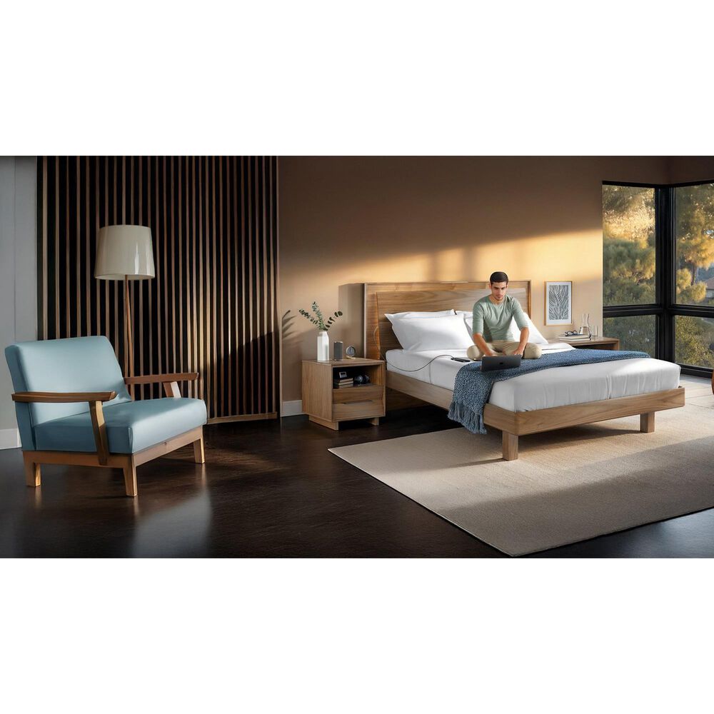 BDI Kava Queen Platform Bed in Natural Walnut with Lighting and USB Ports, , large