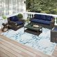 Dalyn Rug Company Sedona Geometric 8" x 10" Skydust Indoor/Outdoor Area Performance Rug, , large