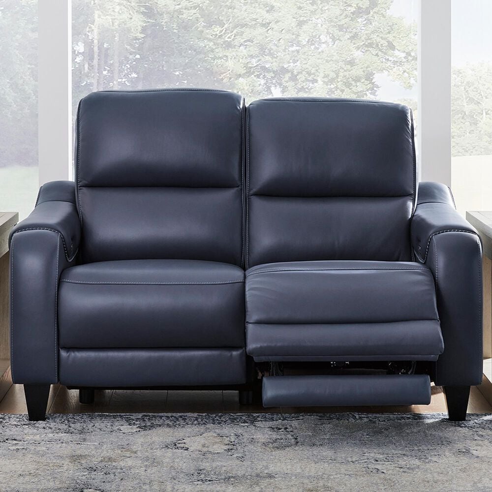 Ashley Mercomatic Power Reclining Loveseat with Adjustable Headrest in Ocean, , large