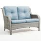 Sunwell Garden Patio Loveseat with Grayish White Frame in Blue, , large