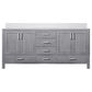 Lexora Home Jacques 72" Double Bathroom Vanity in Distressed Grey with 2 cm White Cultured Marble Top and Rectangular Sinks, , large