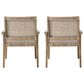 Hearth and Haven Outdoor Wood and Flat Wicker Club Chair in Light Brown (Set of 2), , large