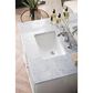 James Martin Vanities Athens 36" Single Bathroom Vanity in Glossy White with 3 cm Carrara White Marble Top and Rectangular Sink, , large