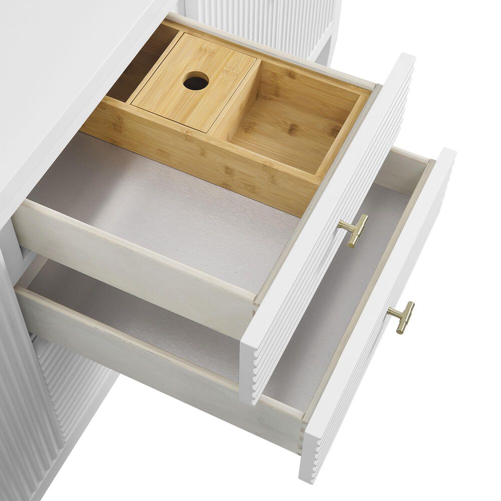 James Martin Vanities Myrrin 72&quot; Double Vanity in Bright White with 3 cm Ethereal Noctis Quartz Top, , large