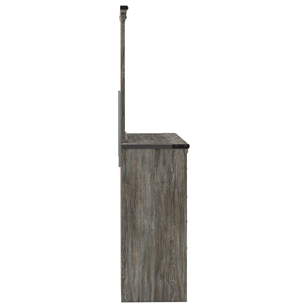 Ashley Frandern 4-Piece Twin Bookcase Bedroom Set in Rustic Warm Gray, , large