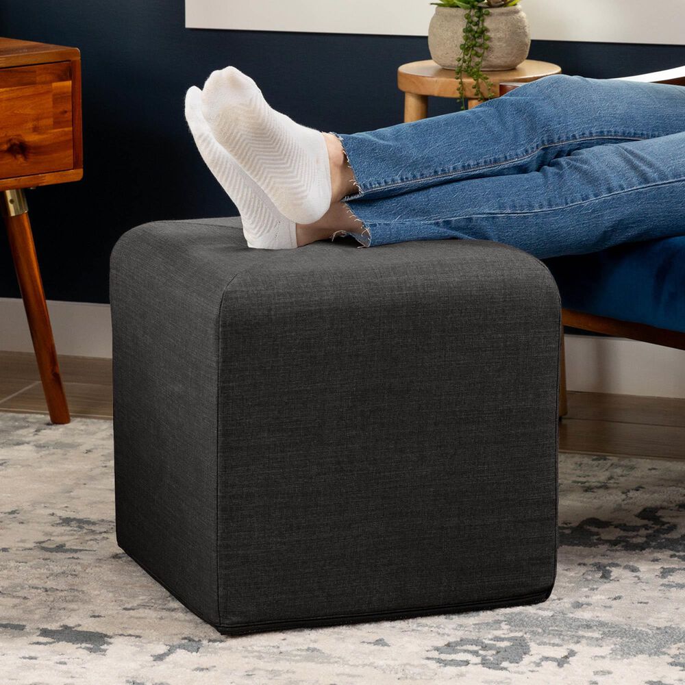 Jaxx Monroe Small Ottoman in Ebony, , large