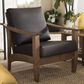 Baxton Studio Pierce Lounge Chair with Walnut Frame in Dark Brown, , large