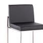 Lumisource Fuji High Back Counter Stool with Black Faux Leather Cushion in Stainless Steel (Set of 2), , large