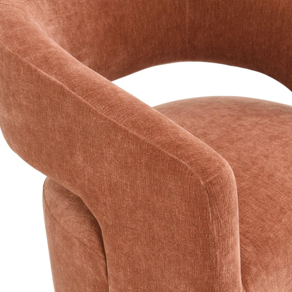 Furniture of America Rivena Modern Arm Chair with Casters in Rustic Orange, , large