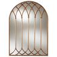 Baxton Studio Freja Arched Window Accent Wall Mirror in Antique Bronze, , large