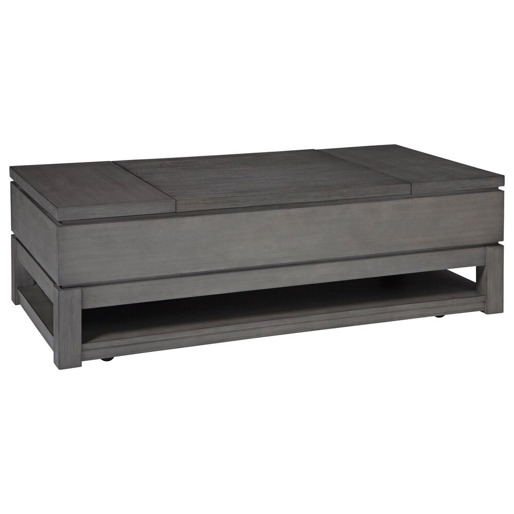 Signature Design by Ashley Caitbrook Lift Top Cocktail Table in Weathered Gray, , large