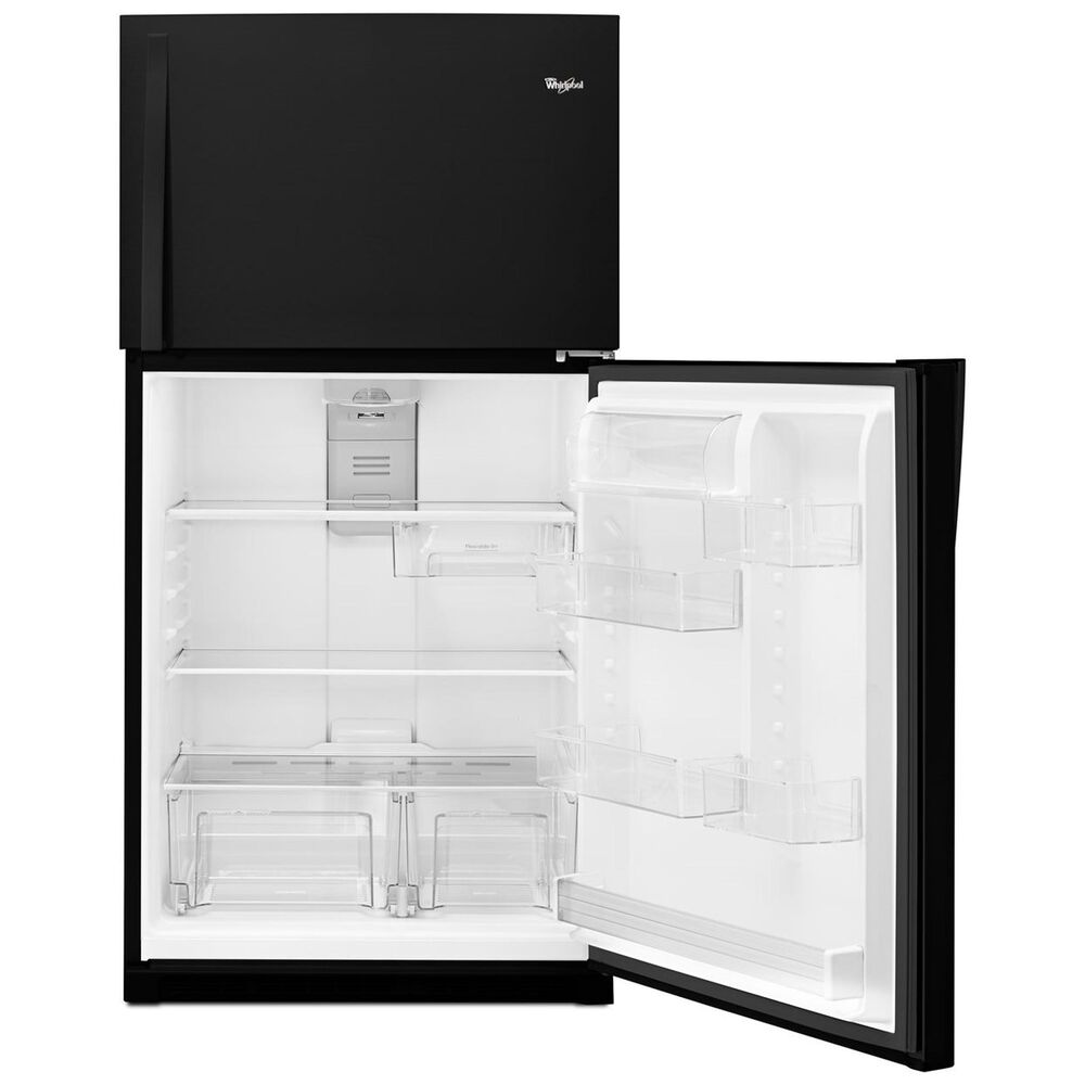 Whirlpool 21 Cu. Ft. 33&quot; Wide Top Freezer Refrigerator in Black, , large