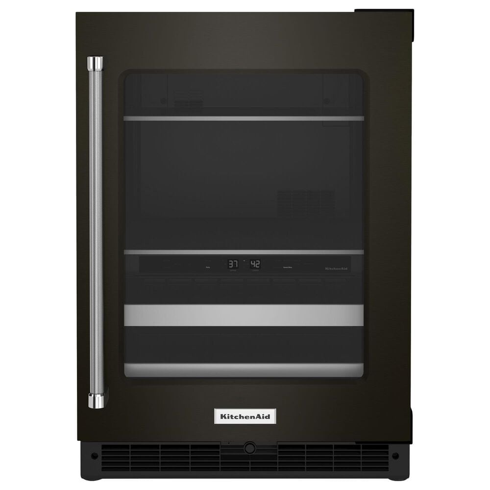 KitchenAid 24" Beverage Center with Right Hinge and Metal-Front Racks in Black Stainless Steel, , large