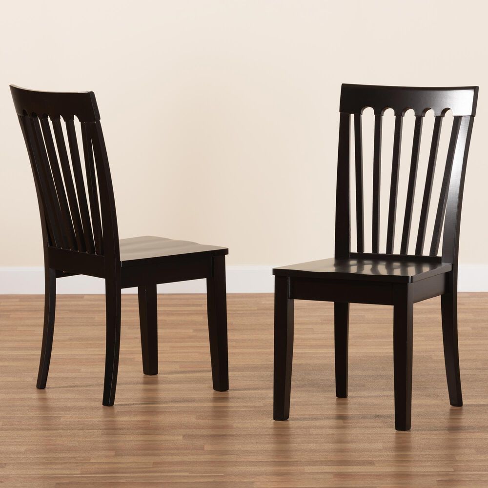 Baxton Studio Minette Side Chair in Dark Brown (Set of 2), , large