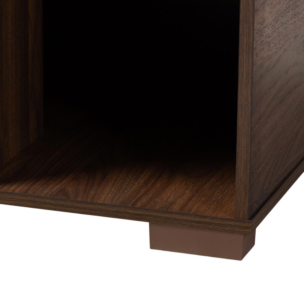 Baxton Studio Jasper 2-Door Cat Litter Box Cover House in Walnut Brown, , large